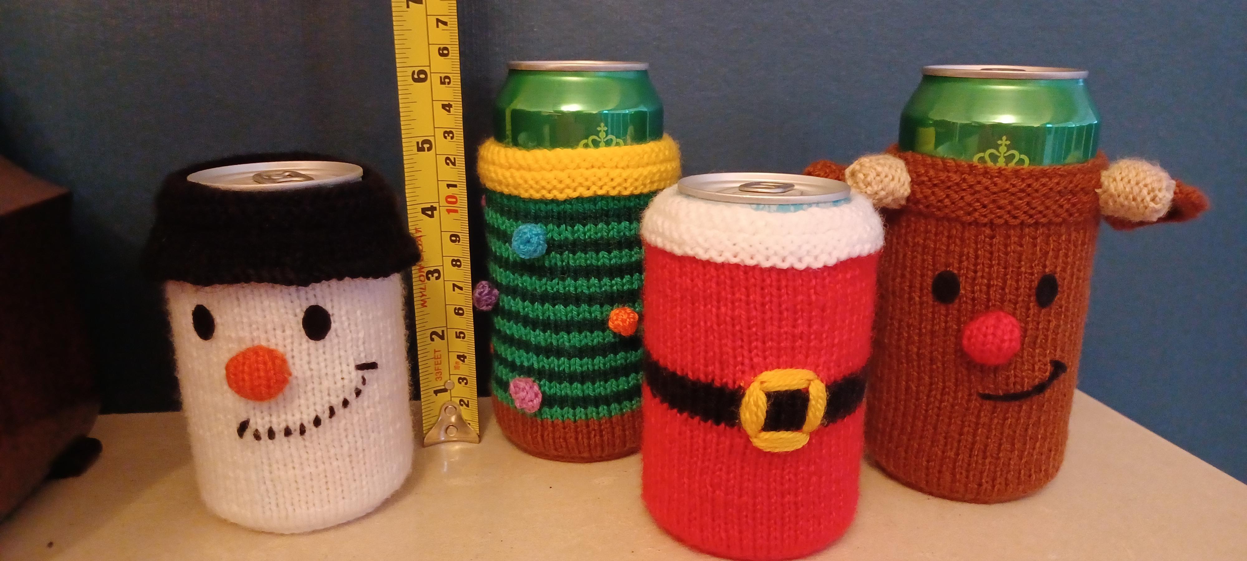 PDF Christmas DK knitting pattern - Can Sleeve Cosy/Cosies