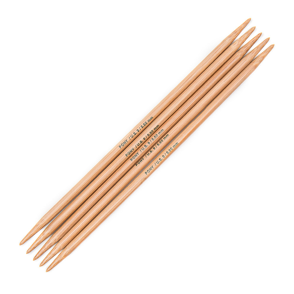 Pony Bamboo Double Point Needles 20cm (Set of 5)