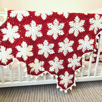 Christmas Snowflakes Afghan Baby Blanket