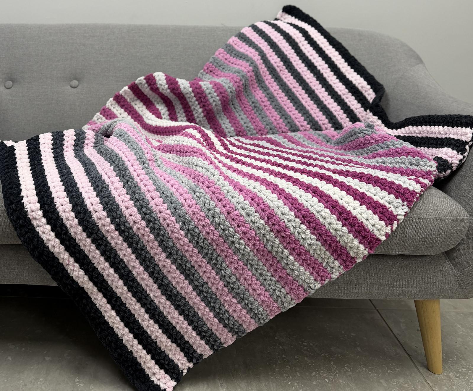 Perfect Phasing Striped Crochet Blanket