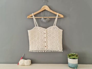 Diamond and Fringe Summer Top - Written and Charts