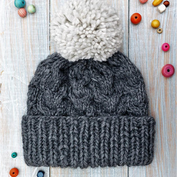 Gradient Cable Neck Cowl and Hat