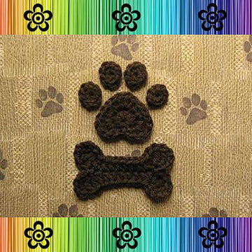 Dog Paw and Bone Applique