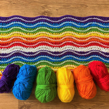 Rainbow ripple Afghan by HueLaVive