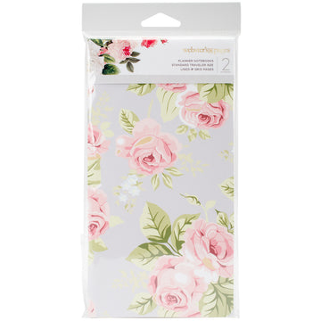 Webster's Pages Color Crush Traveler's Notebook Inserts 4.25"X8.25" 2/Pkg - Stripe & Floral, Gray Lines/Grids Inside