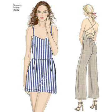 Simplicity 8635 Women's Dress, Jumpsuit and Romper - Sewing Pattern
