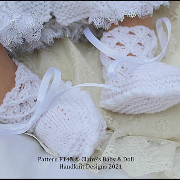 Lacy Lattice Matinee Set 16-22” doll (preemie-3m+ baby)