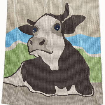 CROCHET Lap Blanket - Cow - 40” (100cm) x 50” (125cm)