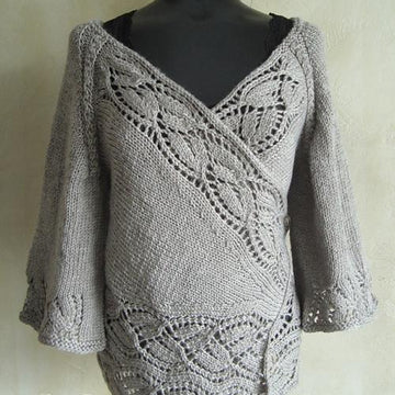 #112 Dramatic Lace Top-Down Wrap Cardigan