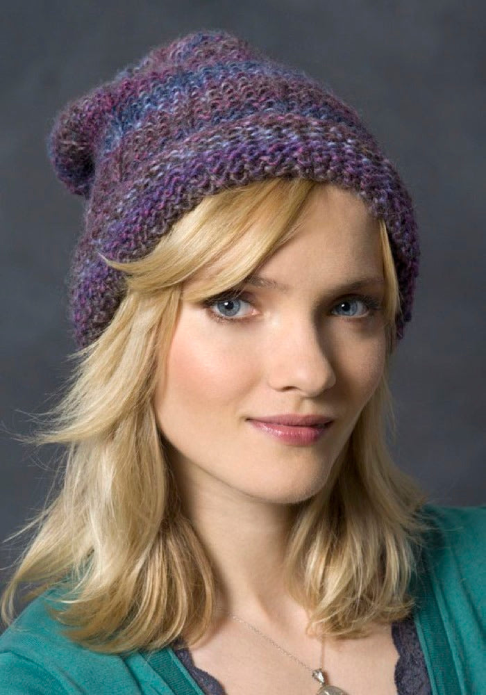 Rib Knit Hat in Red Heart Boutique Treasure - LW2733