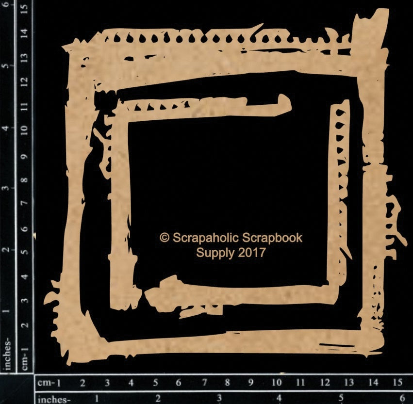 Scrapaholics Laser Cut Chipboard 1.8mm Thick - Grunge Frame, 3/Pkg, 6"-3"