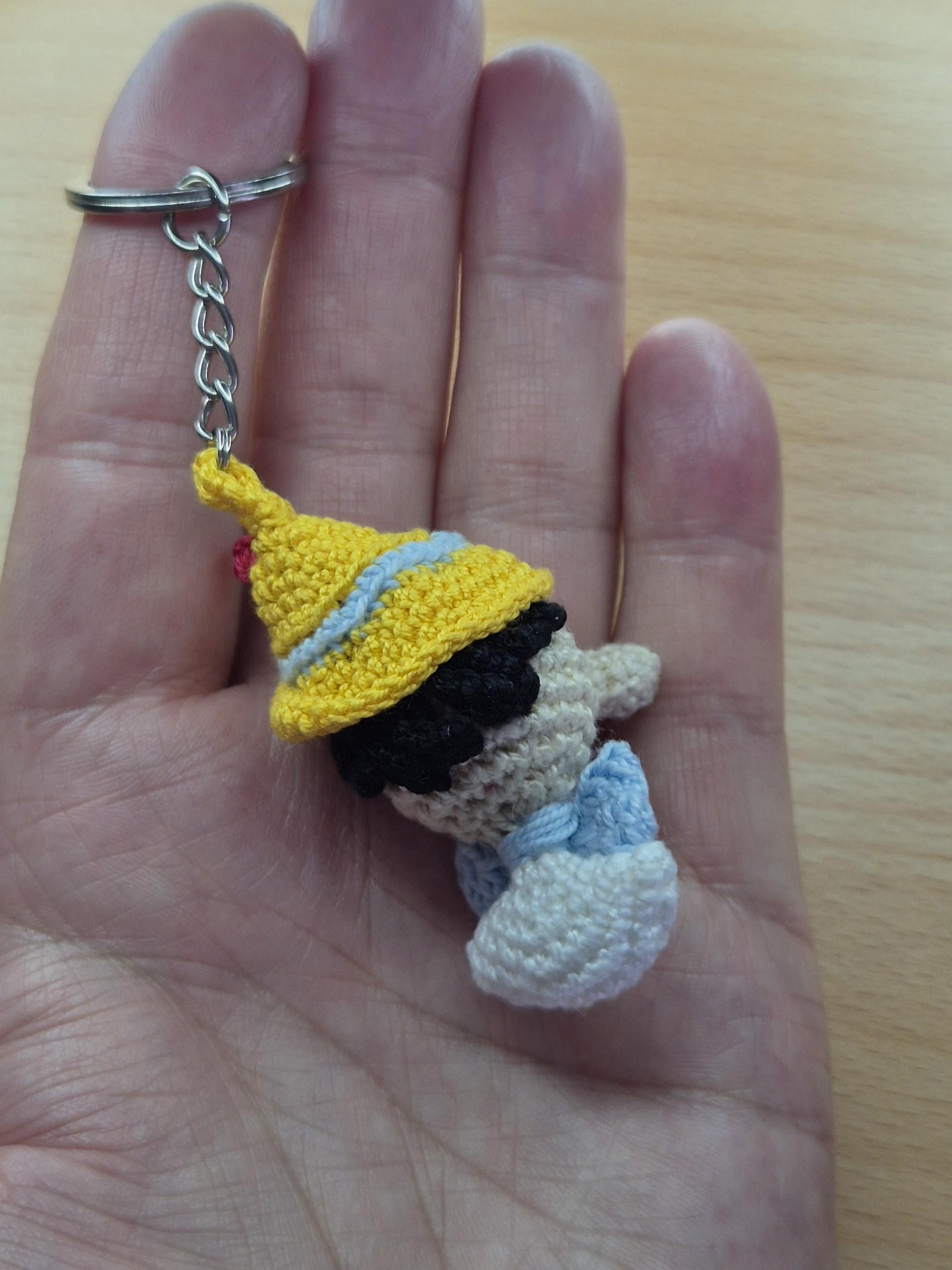 Pinocchio bust keychain