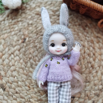 Tiny bunny hat for doll