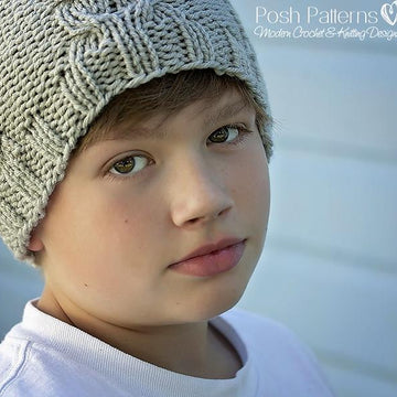 Chevron Cables Hat Knitting Pattern 388