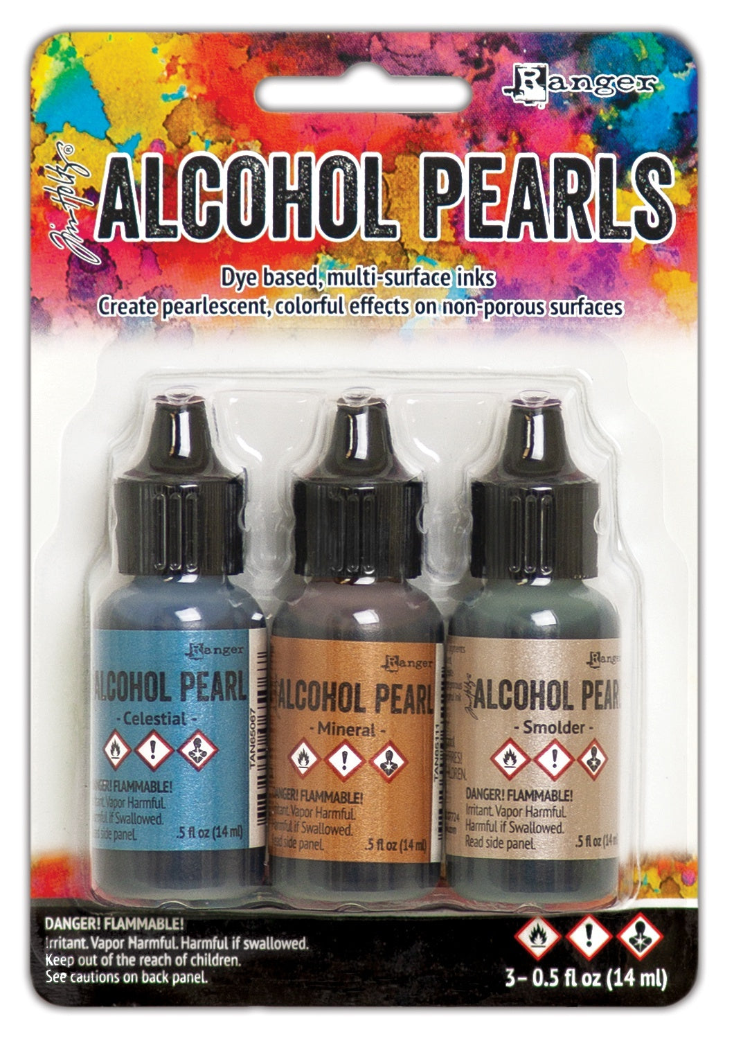 Ranger Tim Holtz Alcohol Ink Pearls Kits 3/Pkg - Kit #4