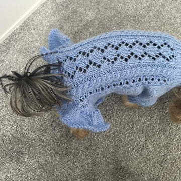 Blue Knitted Dress for Dogs