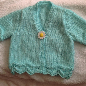 Wavy Trim short sleeve cardigan