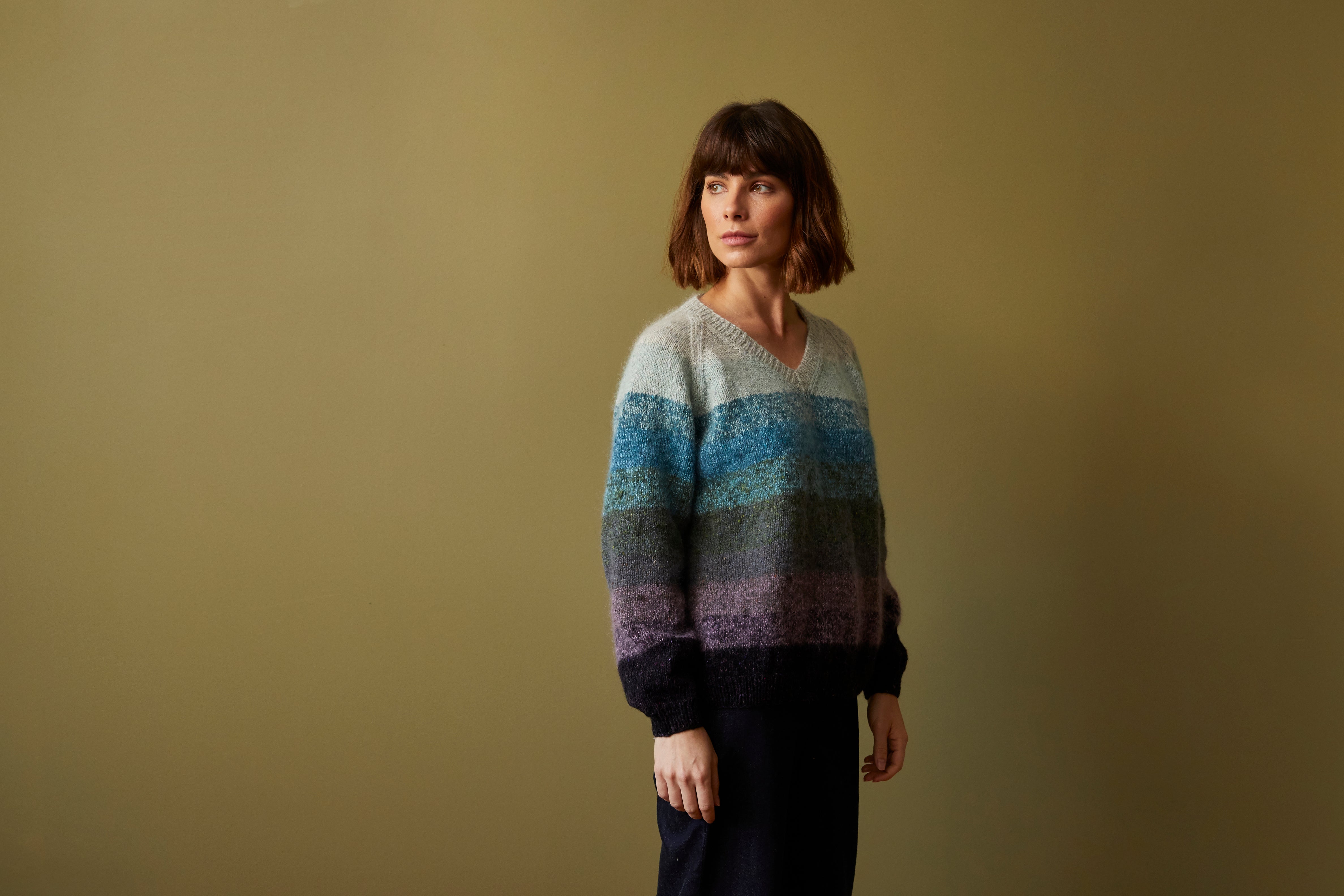 Brampton - Jumper Knitting Pattern For Women in Debbie Bliss Fine Donegal & Angel by Debbie Bliss