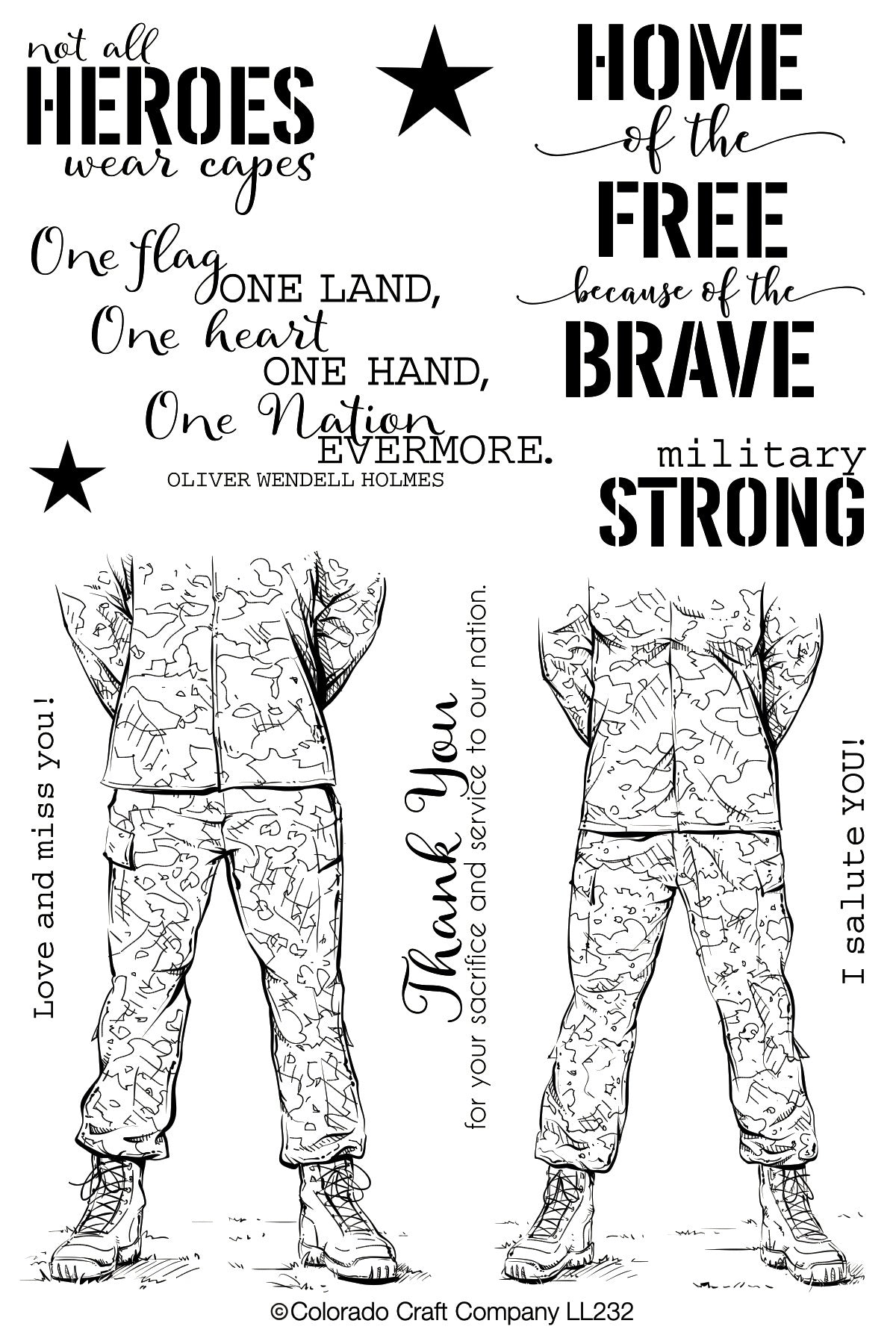 Colorado Craft Company Clear Stamps 4"X6" - Military Strong-Lovely Legs