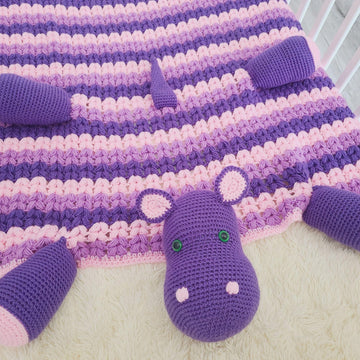 3in1 Safari Hippo Baby Blanket Crochet Pattern