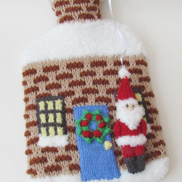 Christmas House Hot Water Bottle Cover