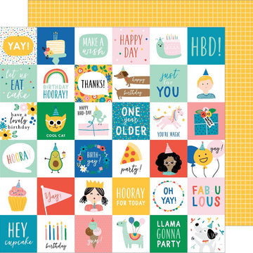 American Crafts Happy Cake Day Double-Sided Cardstock 12"X12" 25/Pkg - Birth-Yay