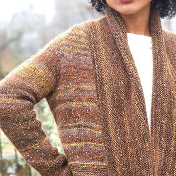 Spencer Cardigan in Berroco Sesame & Aerial - Downloadable PDF