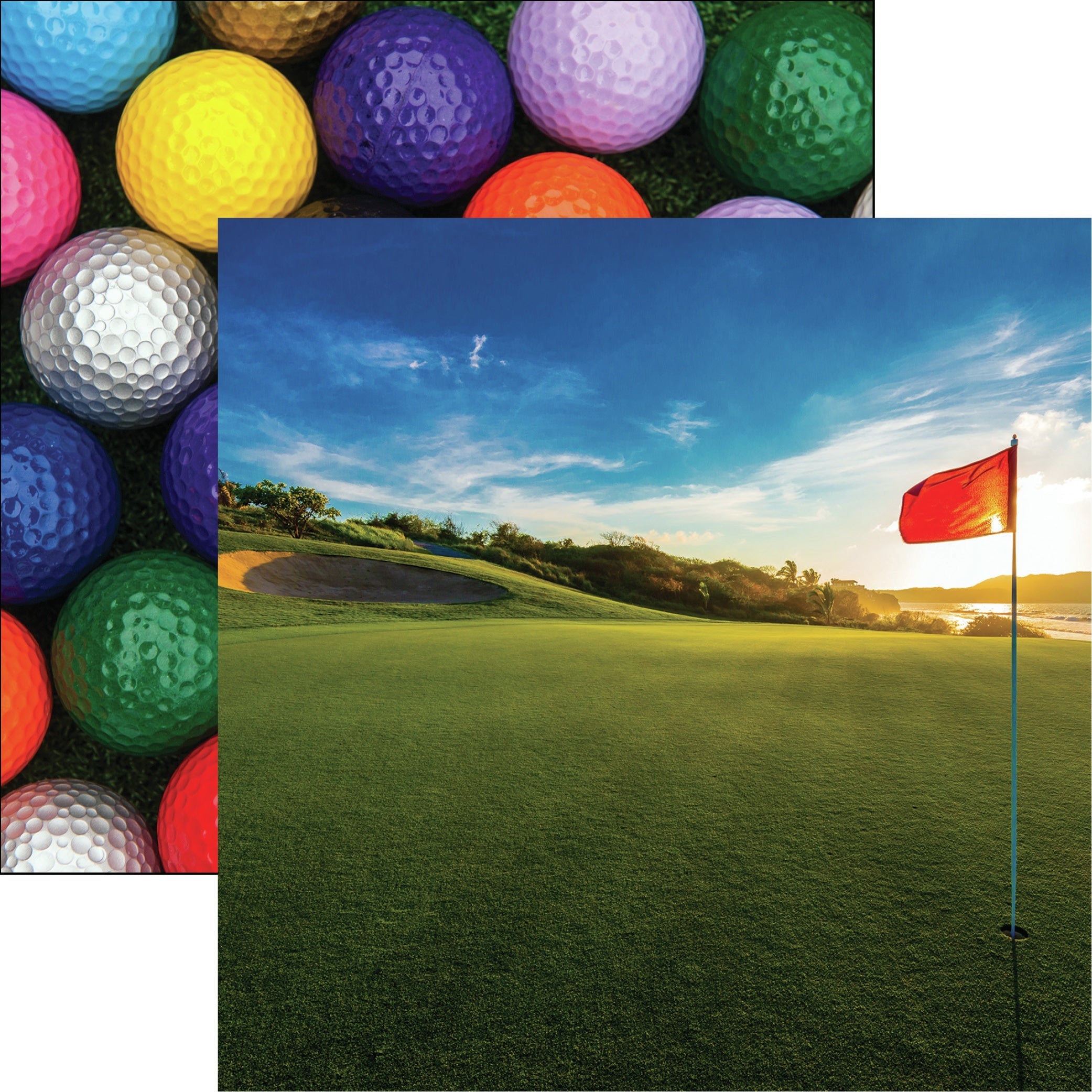 Reminisce Golf Double-Sided Cardstock 12"X12" 25/Pkg - On The Green