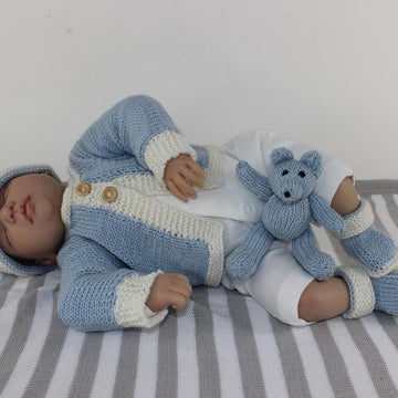 New Baby Matinee Coat,Booties,Beanie and Bear