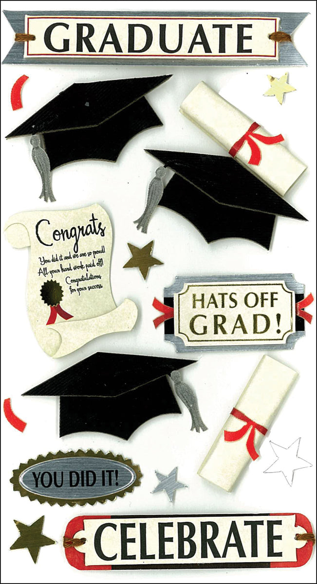 Jolee's Le Grande Dimensional Stickers - Graduate Celebrate