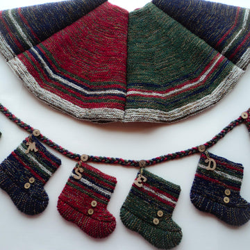 Rustic Xmas Stocking Garland and matching tree Skirt