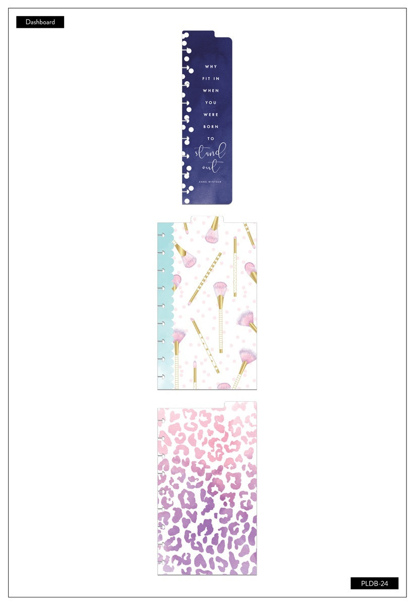 Happy Planner Dashboards 10.87"X5.87" 3/Pkg - Glam Girl