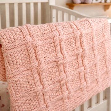 Easy woven knit & purl baby blanket