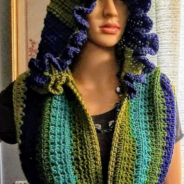 Hooded cowl infinity scarf