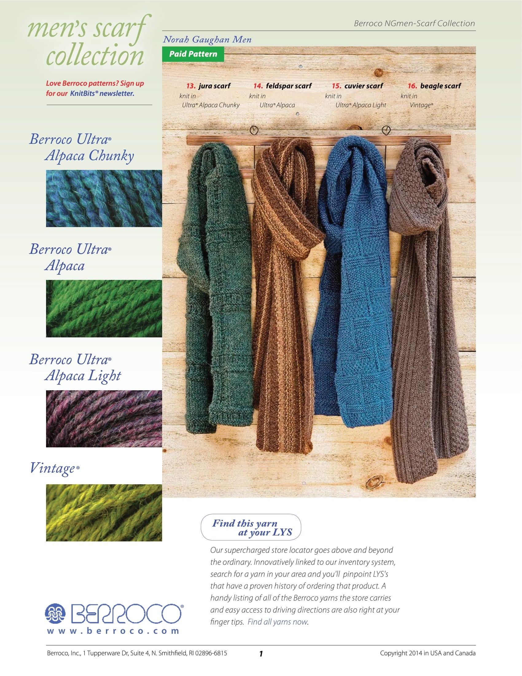 Berroco Mens Scarf Collection PDF - Norah Gaughan Men