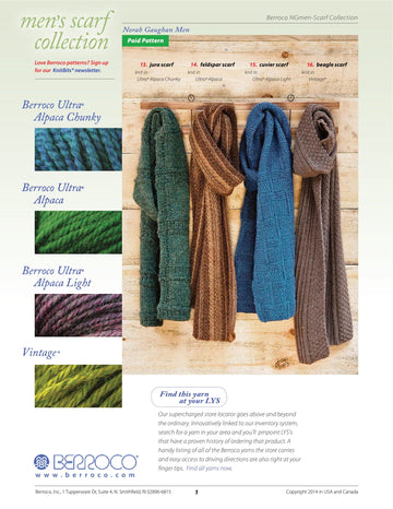 Berroco Mens Scarf Collection PDF - Norah Gaughan Men