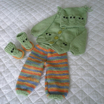Dolls Clothes Knitting Pattern, Cardigan with Owl Motif, leggings, Hat and Boots