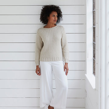 Brancaster Jumper - Knitting Pattern For Women in Debbie Bliss Falkland Aran