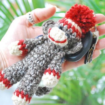 Spunky The Tiny Sock Monkey Keychain