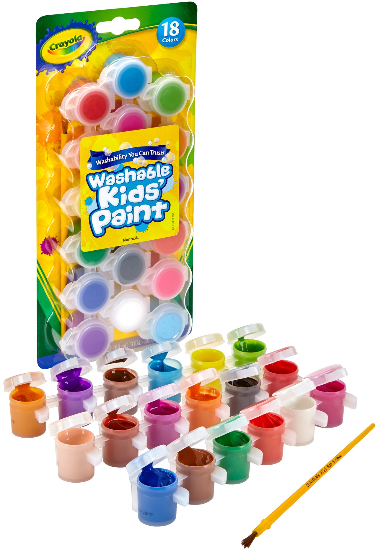 Crayola Washable Kid's Paint Pots - 18 Colors