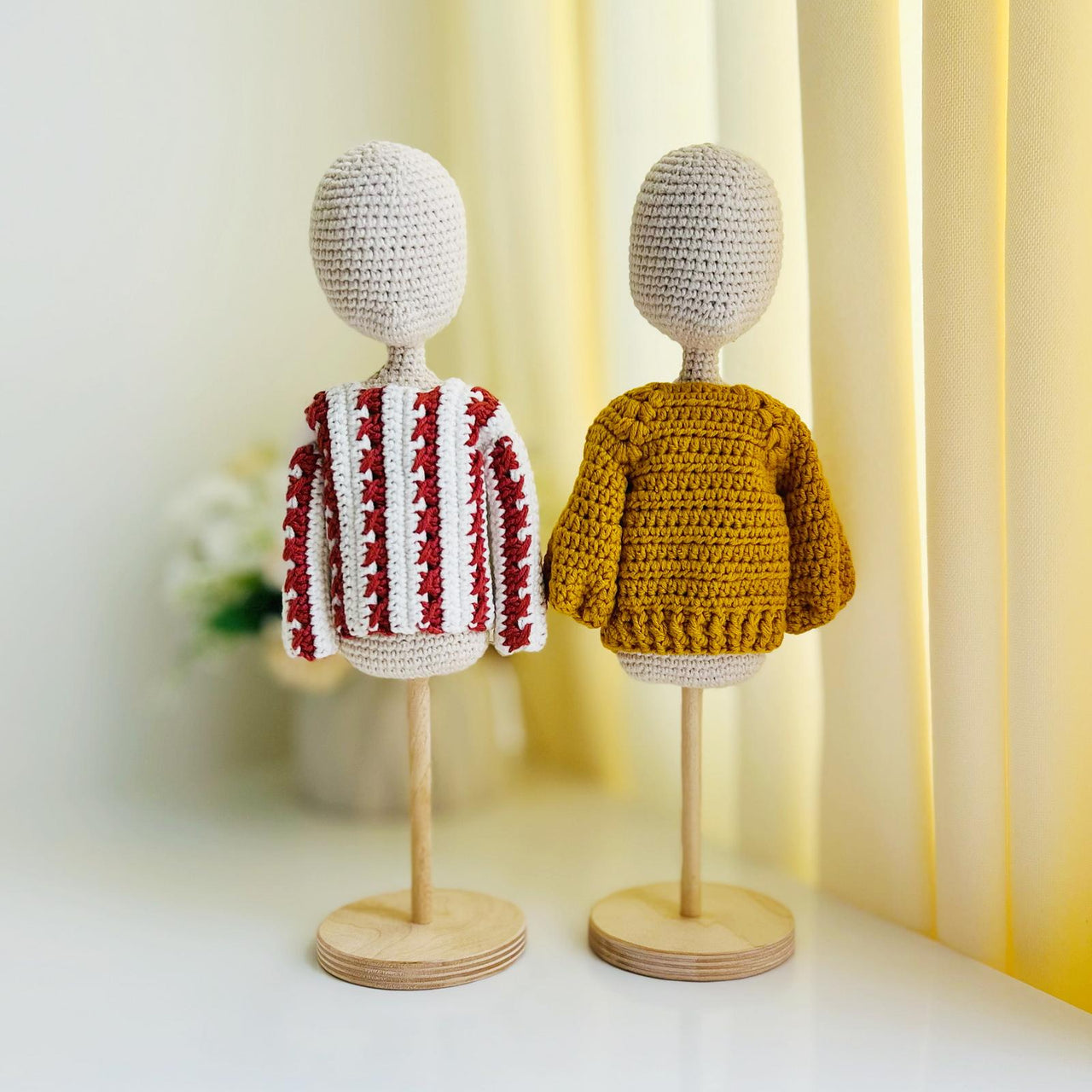 Amigrumi doll clothes, crochet doll clothes, Fall sweaters