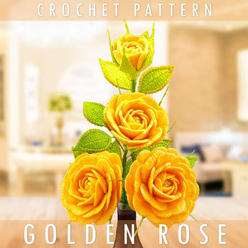 Crochet Golden Celebration Rose