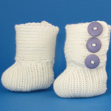 Baby All Rib 3 Button Booties (Bootees)