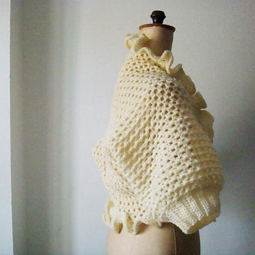 Crochet Bolero with Flower Brooch