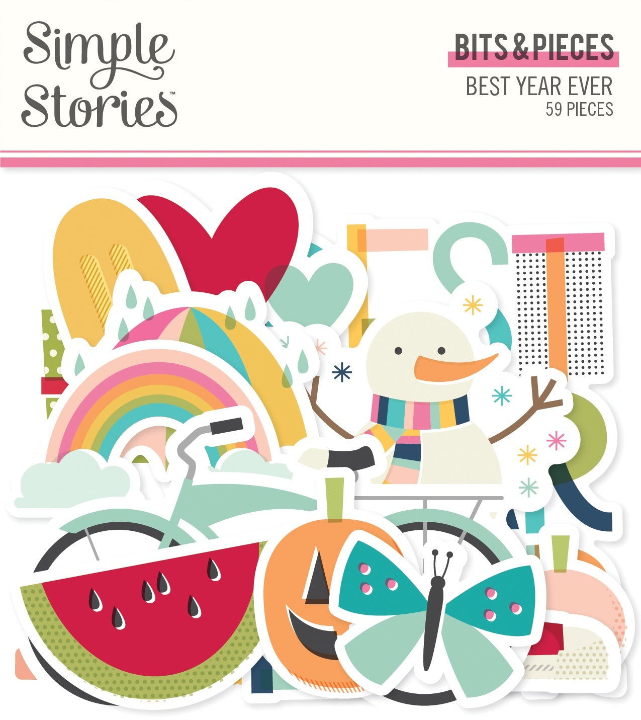 Simple Stories Best Year Ever Bits & Pieces Die-Cuts 51/Pkg - 619660