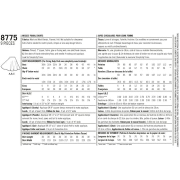 Simplicity 8775 Women's Costumes - Sewing Pattern