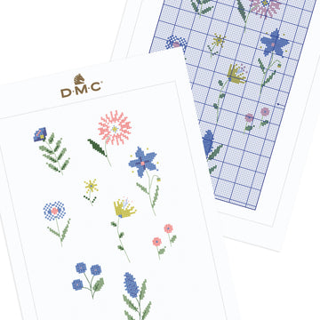 Folk Ditsy Flower  pattern in DMC - PAT0228 -  Downloadable PDF