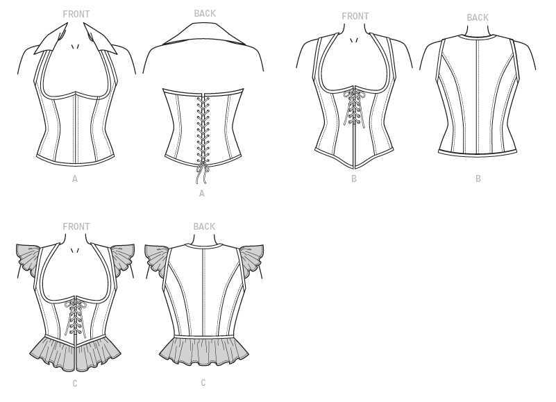 McCall's Underbust, Corset-Style Vests M7555 - Sewing Pattern