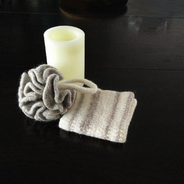 Felted Bath Puff and Cloth