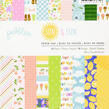 American Crafts Pebbles Single-Sided Paper Pad 6"X8" 36/Pkg - Sun & Fun